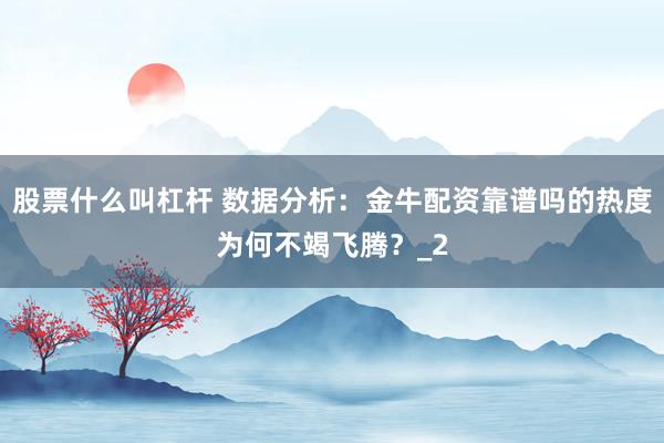 股票什么叫杠杆 数据分析：金牛配资靠谱吗的热度为何不竭飞腾？_2